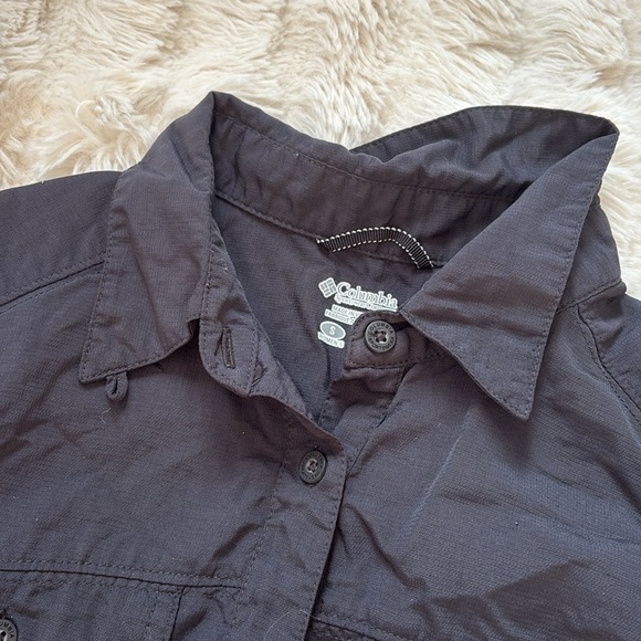 Columbia Black Button Up Shirt Small | Outdoor Hiking Camping Travel Top - Picture 7 of 7